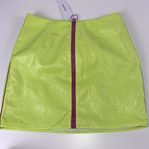 Urban Outfitters I NWT Lime Green Shiny Skirt